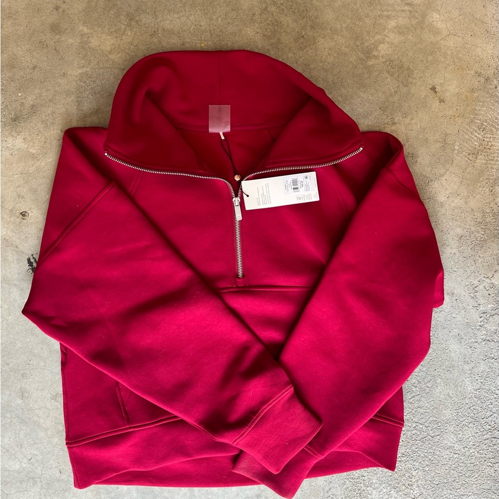 Calia Soft Scuba 1/4 Zip Pullover – Opulent Red (Size Small)